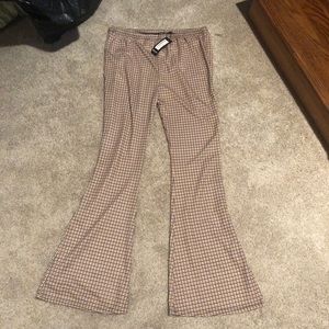 NWT nasty gal tartan flare pants